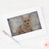 Chihuahua/Yorkie Puppy Rechthoekige Sticker (Envelop)