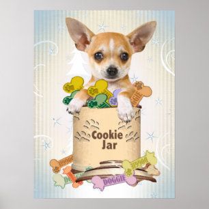 Chihuahua zet over het Poster van Cookie Jar
