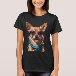 Chihuahua Zonnebril Hond Grappig Dierlijke Kunst P T-shirt