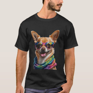 Chihuahua Zonnebril Hond Grappig Dierlijke Kunst P T-shirt