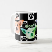 Chihuahua zwart en wit koffiemok (Voorkant links)
