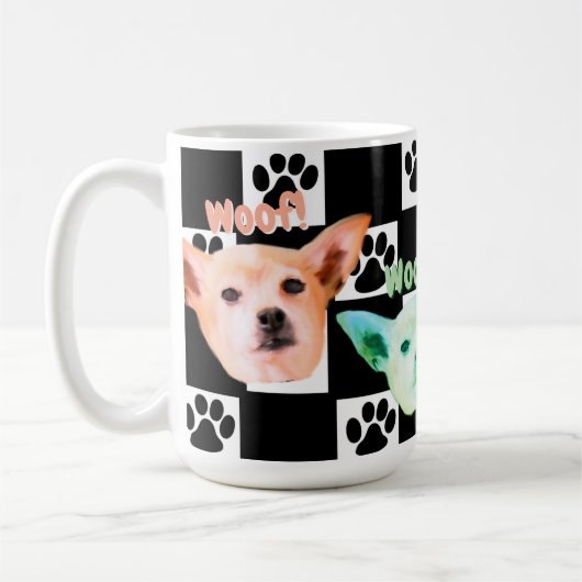 Chihuahua zwart en wit koffiemok (Links)