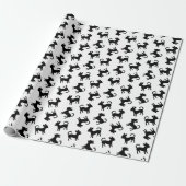 Chihuahuas Black en White Pattern Cadeaupapier (Uitgerold)