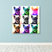 Chihuahua's eindeloze liefde gestrekte canvas prin afdruk (Insitu (Houten vloer))