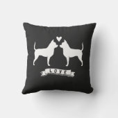 Chihuahuas Love - Dog Silhouettes w/Heart Kussen (Achterkant)