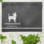 Chihuahuas Spoiled here  Chalkboard Theedoek (Gevouwen)
