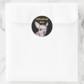 Chihuhahua kijkt naar jou ronde sticker (Tas)