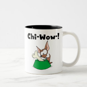 Chihuhua Chi-Wow T-shirts en geschenken Tweekleurige Koffiemok