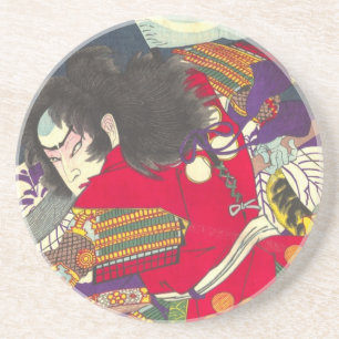 Chikanobu Samurai 3:5 Zandsteen Onderzetter