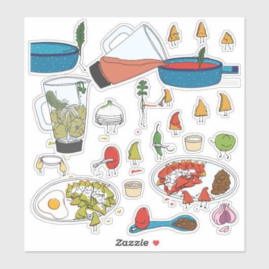 Chilaquiles getting ready sticker (Vel)