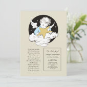 Child Angel Blue Celebration of Life Aankondiging (Staand voorkant)