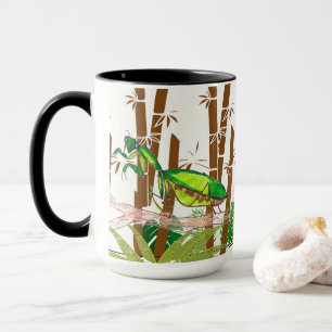 Child Art Praying Mantis Animal Green Print Schatt Mok