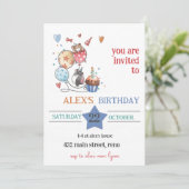 Child Birthday Invitation with Hedgehog Kaart (Staand voorkant)