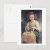 Child Braiding a Crown, Bouguereau Briefkaart (Voorkant / Achterkant)