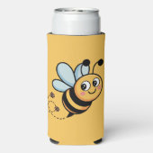 Child-Friendly Bee Mascot with Dotted Trail (Seltzer Achterkant)