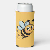 Child-Friendly Bee Mascot with Dotted Trail (Seltzer Voorkant)