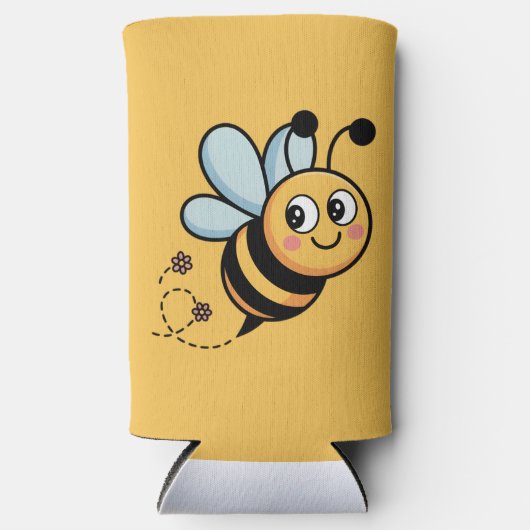 Child-Friendly Bee Mascot with Dotted Trail (Voorkant)
