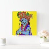 Child Krishna Wall Clock Vierkante Klok (Huis)