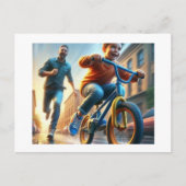 Child Learning to Bike, Postcard Briefkaart (Voorkant)