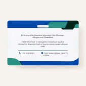 Child Photo Emergency ID Identification Kaart Badg Badge (Achterkant)