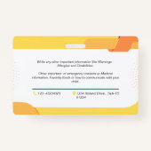 Child Photo Emergency ID Identification Kaart Badg Badge (Achterkant)