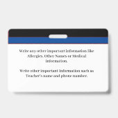 Child Photo ID Identification Card Aangepast Badge (Back)