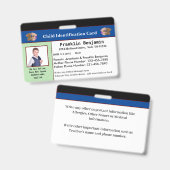 Child Photo ID Identification Card Aangepast Badge (Front & Back)