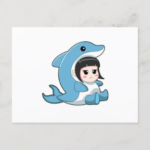 Child with Dolphin Costume Briefkaart