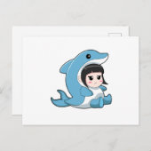 Child with Dolphin Costume Briefkaart (Voorkant / Achterkant)