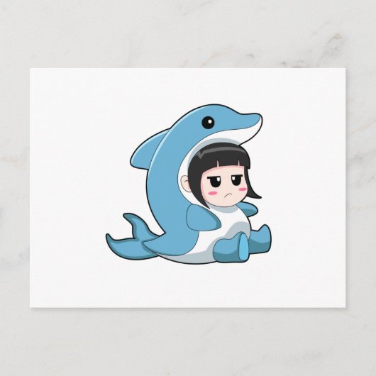 Child with Dolphin Costume Briefkaart (Voorkant)