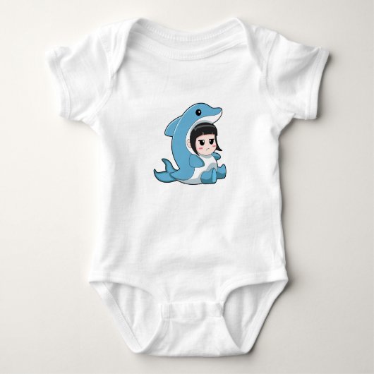 Child with Dolphin Costume Romper (Voorkant)