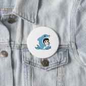 Child with Dolphin Costume Ronde Button 7,6 Cm (In situ)