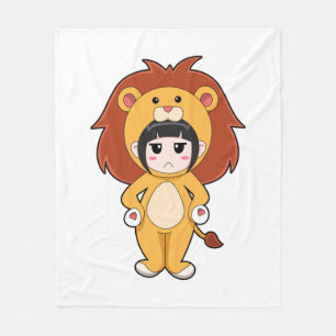 Child with Lion Costume Fleece Deken