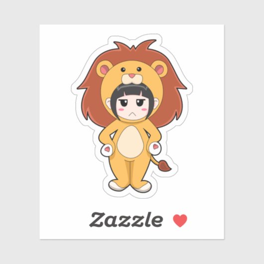 Child with Lion Costume Sticker (Vel)