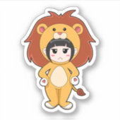 Child with Lion Costume Sticker (Voorkant)