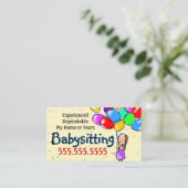 Childcare. Garde d'enfants. Carte de promo de soin (Debout devant)