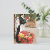 Childe Hassam - Bloemmeisje Briefkaart (Staand voorkant)