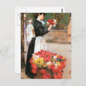 Childe Hassam - Bloemmeisje Briefkaart (Voorkant / Achterkant)