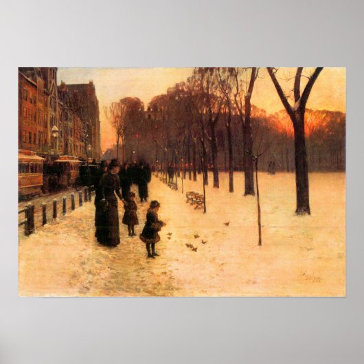 Childe Hassam - Boston in alledaagse schemering Poster (Voorkant)