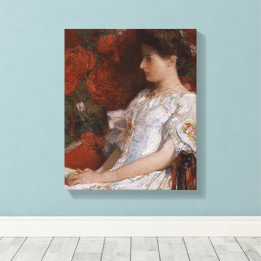 Childe Hassam Victoriaans stoel CC0192 Impressioni Canvas Afdruk (Insitu (Houten vloer))