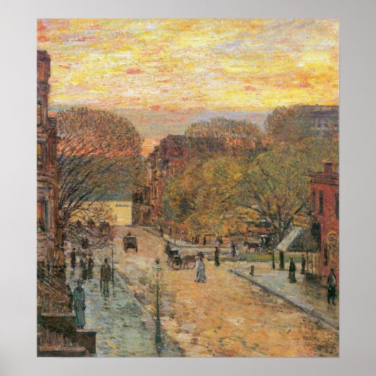 Childe Hassam-West 78th Street in Spring Poster (Voorkant)