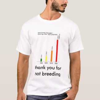 Childfree vrtical Bar Graph van de menselijke popu T-shirt