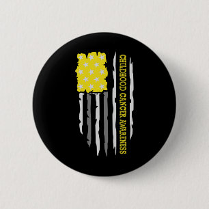 Childhood Cancer Awareness Amerikaanse vlag Ronde Button 5,7 Cm