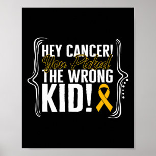 Childhood Cancer Awareness Kind Warrior Ribbon Str Poster