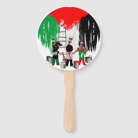 Children of Gaza Painting Palestine Flag Handwaaier (Voorkant)