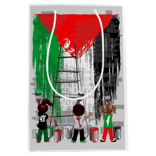 Children of Gaza Painting Palestine Flag Medium Cadeauzakje (Voorkant)