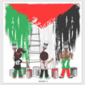 Children of Gaza Painting Palestine Flag  Sticker (Vel)