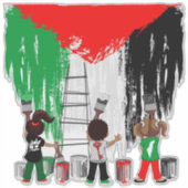 Children of Gaza Painting Palestine Flag  Sticker (Voorkant)