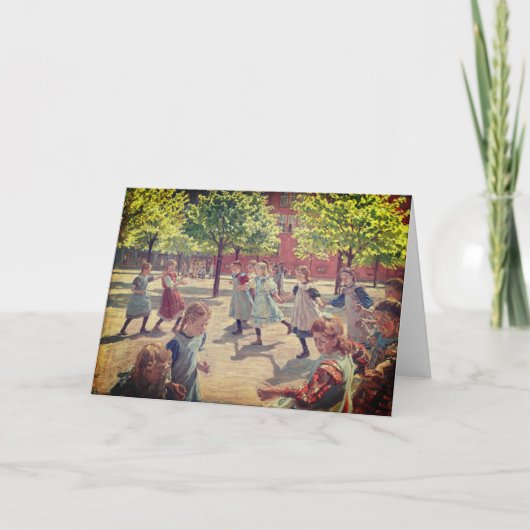 CHILDREN PLAYING FINE ART NOTECARD KAART (Voorkant)