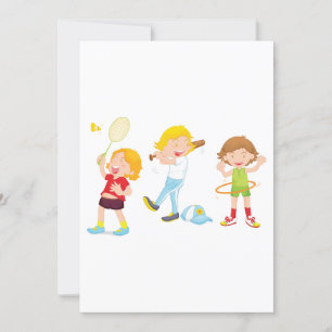 Children Playing Sports invitations